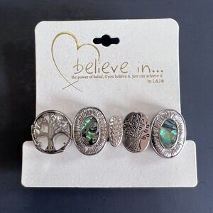 BELIEVE IN...BY L & J‎ Stretch Bracelet Tree of life | Abalone Shell